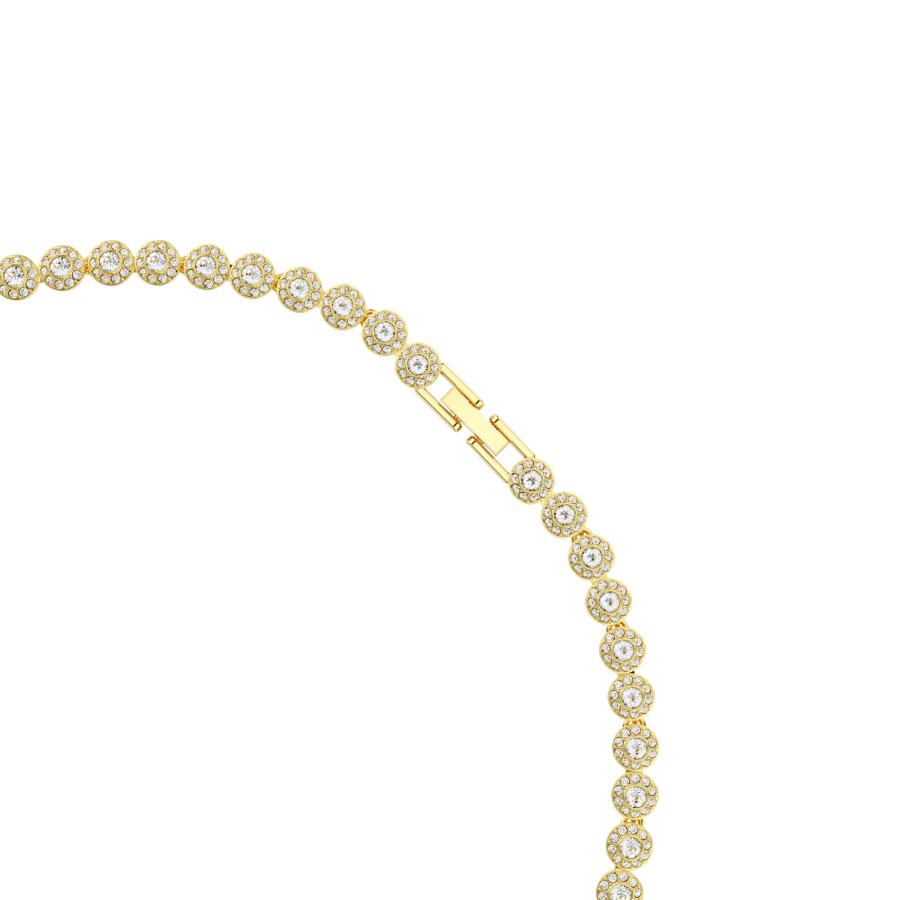 Swarovski Una Angelic jewelry set with round-cut white crystals and gold-tone plated accents, elegant and sparkling for special occasions.
