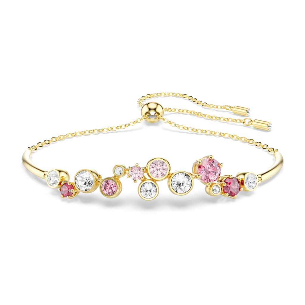 Swarovski Constella bracelet with sparkling crystal beads and silver-tone chain, elegant jewelry accessory for special occasions.