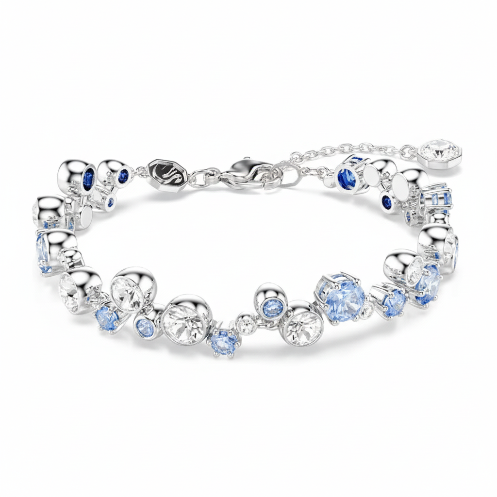 Swarovski Constella bracelet with sparkling crystal beads and silver-tone accents, elegant jewelry accessory for special occasions.
