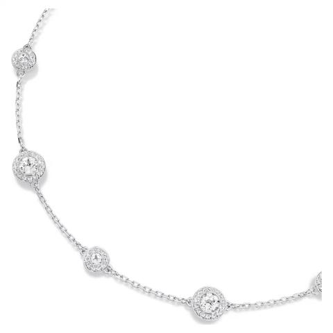 Swarovski Una Angelic Necklace with round cut motifs, double-sided design, white crystal, rhodium plated, elegant jewelry piece