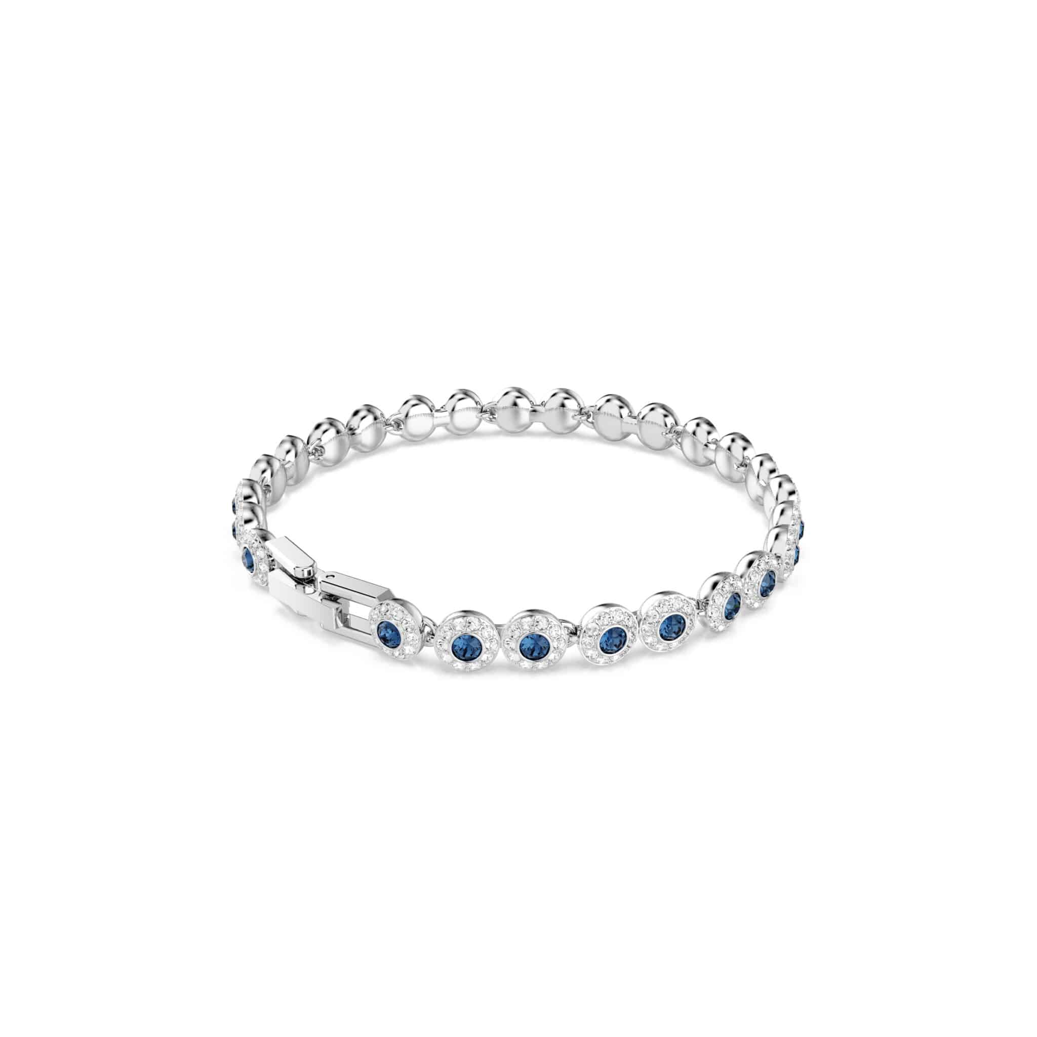 Swarovski Una Angelic Tennis Bracelet with clear crystal stones and silver-tone chain, elegant jewelry for special occasions
