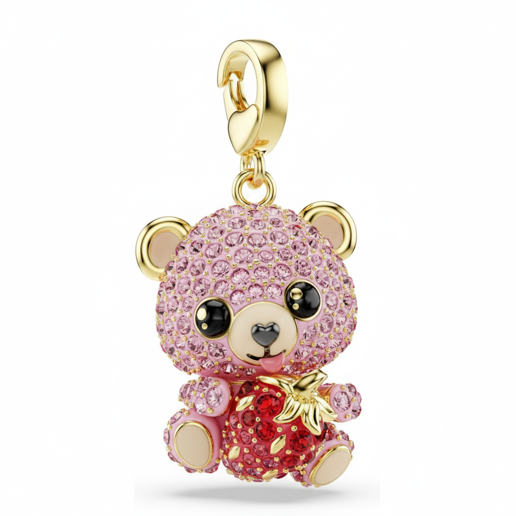 Swarovski Idyllia charm featuring sparkling crystal design with intricate silver-tone metal details.