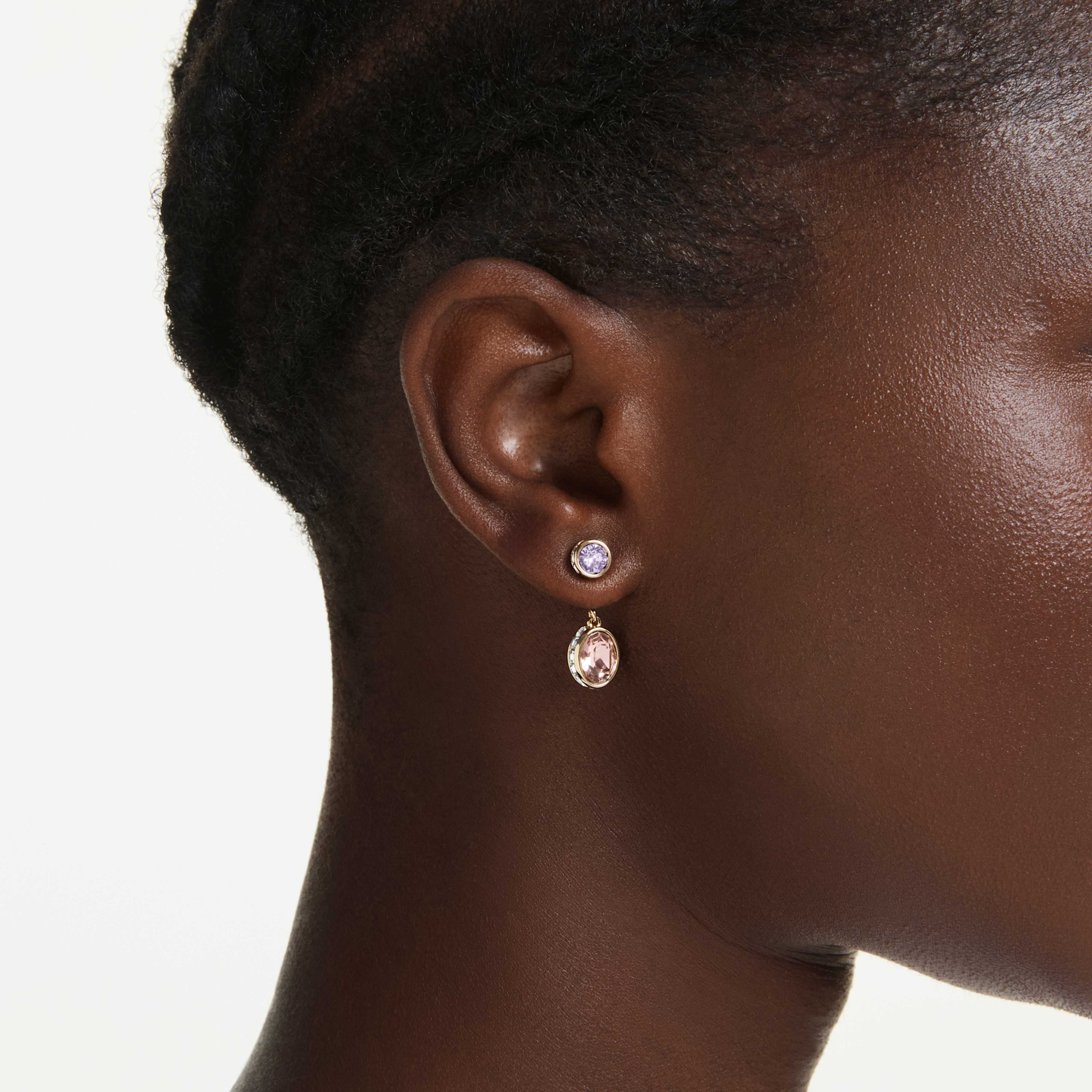 Swarovski Chroma Drop Earrings with multicolored mixed cuts and gold-tone plating, elegant jewelry accessory