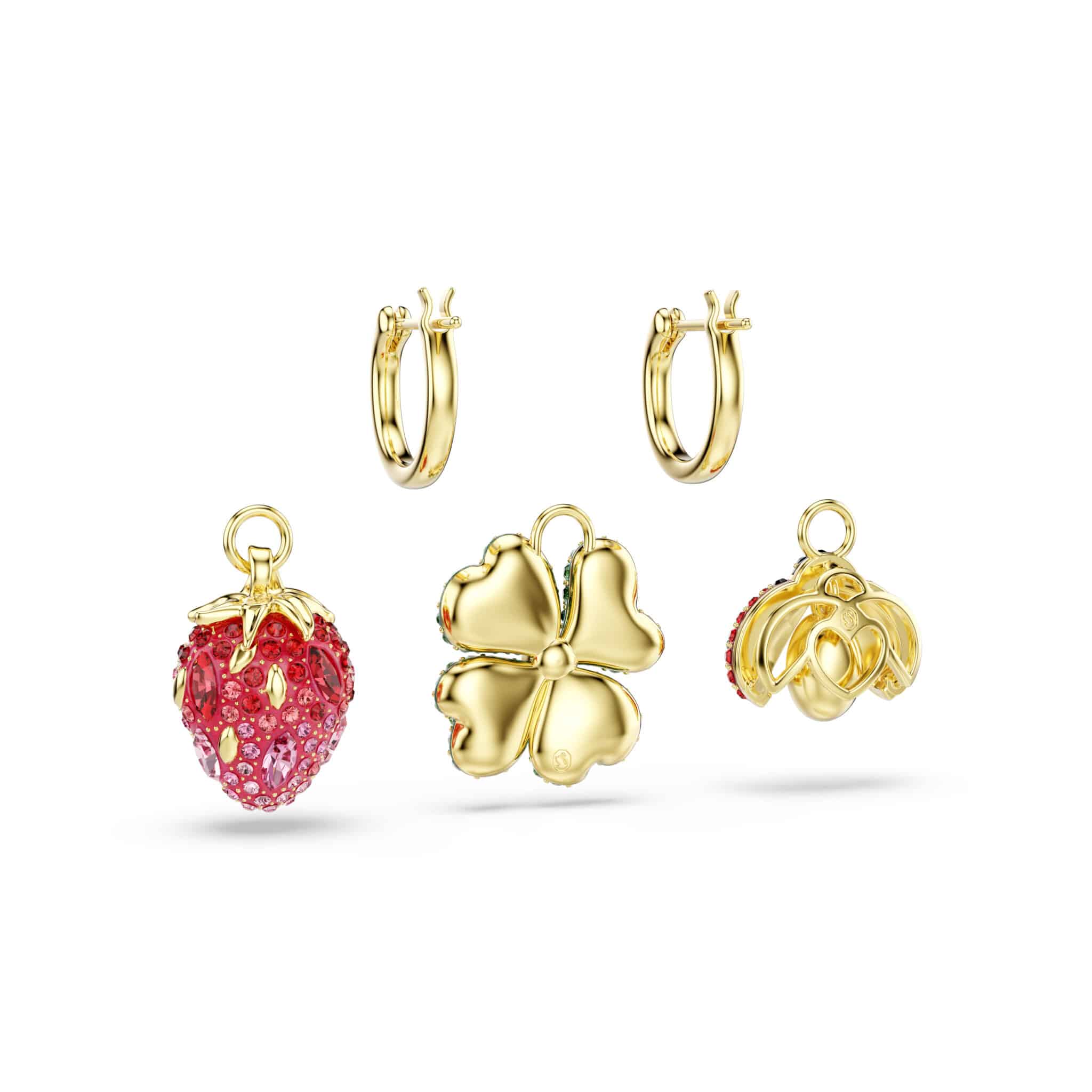 Swarovski Idyllia Drop Earrings, Set (3), Ladybug, Clover