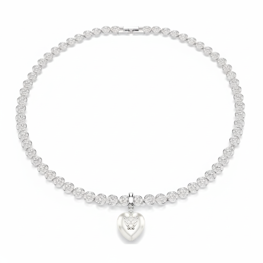 Swarovski Idyllia charm with sparkling crystal details and intricate design on a silver-tone metal setting.