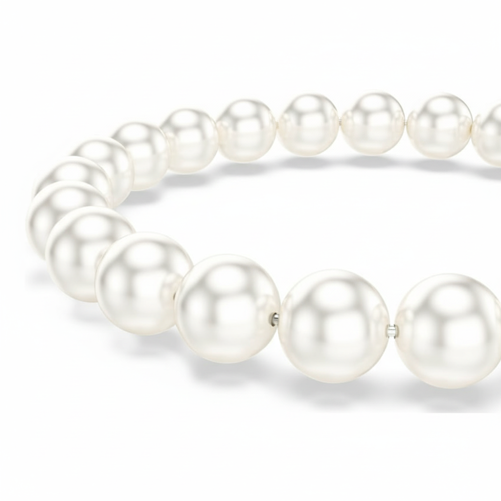 Swarovski Matrix bracelet with white crystal pearls and rhodium plating, featuring elegant, sparkling design.