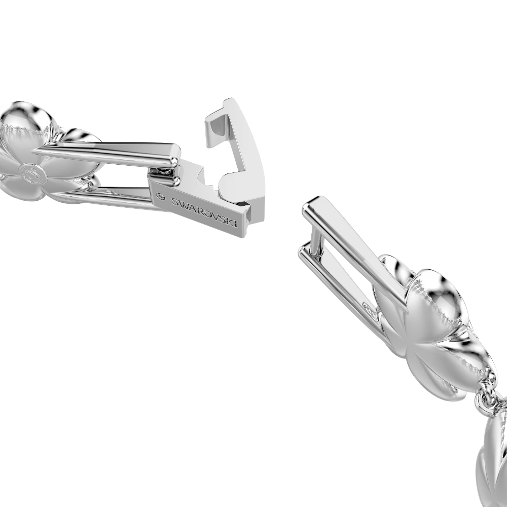 Swarovski Ariana Grande x bracelet with round cut flower design, white crystals, rhodium plated, elegant jewelry accessory