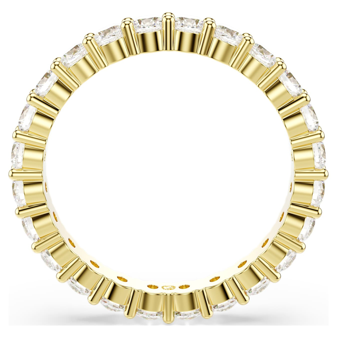 Swarovski Matrix Vittore Band ring with round white crystal and gold-tone plated band, elegant jewelry accessory