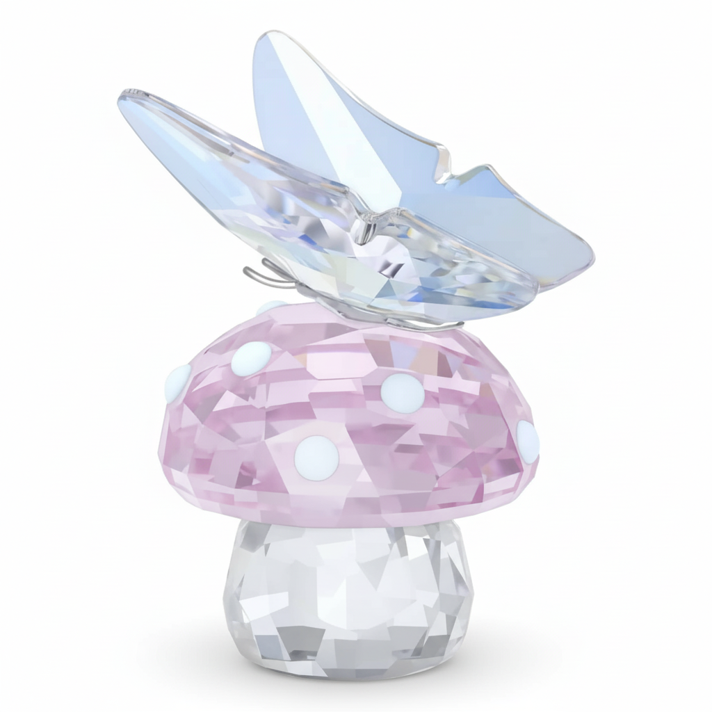 Swarovski Ariana Grande mushroom and butterfly jewelry featuring sparkling crystal details and elegant design.
