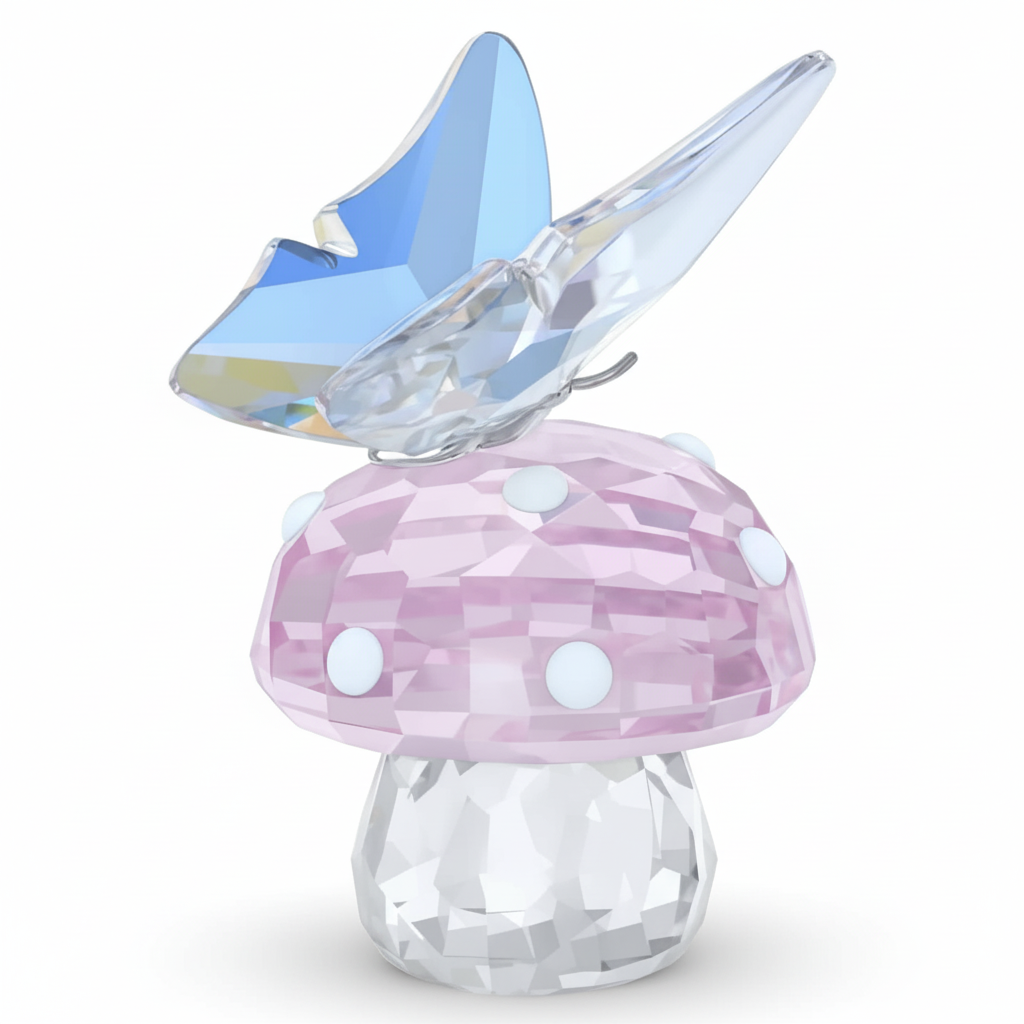 Swarovski Ariana Grande mushroom and butterfly jewelry featuring sparkling crystal embellishments and intricate design details.