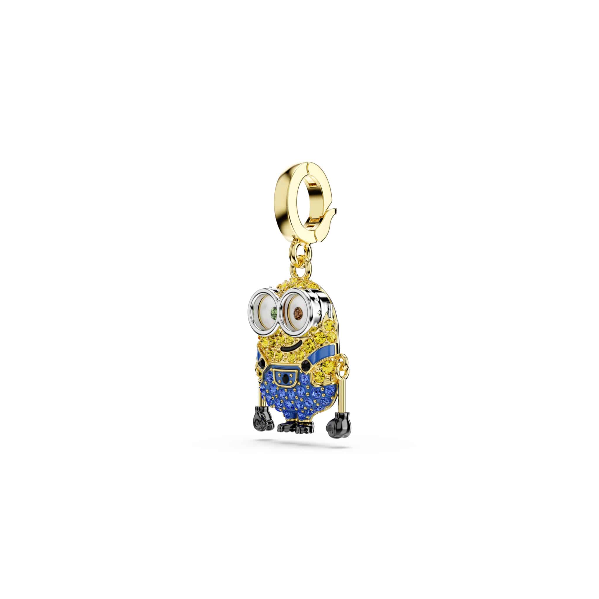 Swarovski Minions Bob Charm with pavé crystals, featuring a detailed Minions character design in shiny, sparkling crystal accents.