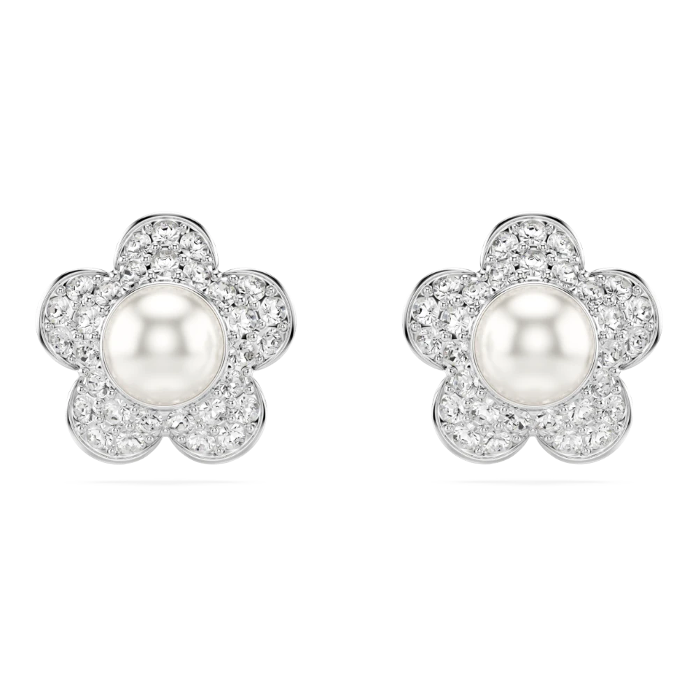 Swarovski 2026 Capsule Pierced Earrings with angelic design, rhodium finish, and sparkling crystals, shiny and elegant.