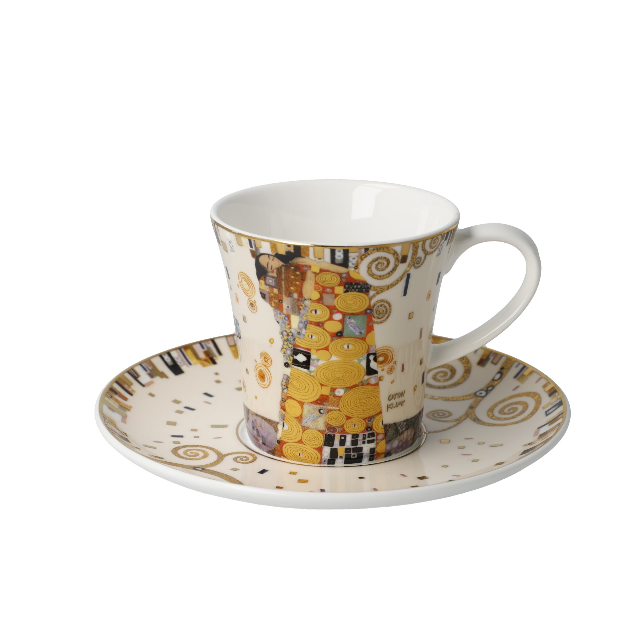 Goebel Espresso Cup Klimt Fulfillment featuring intricate art design and a small porcelain cup for espresso.