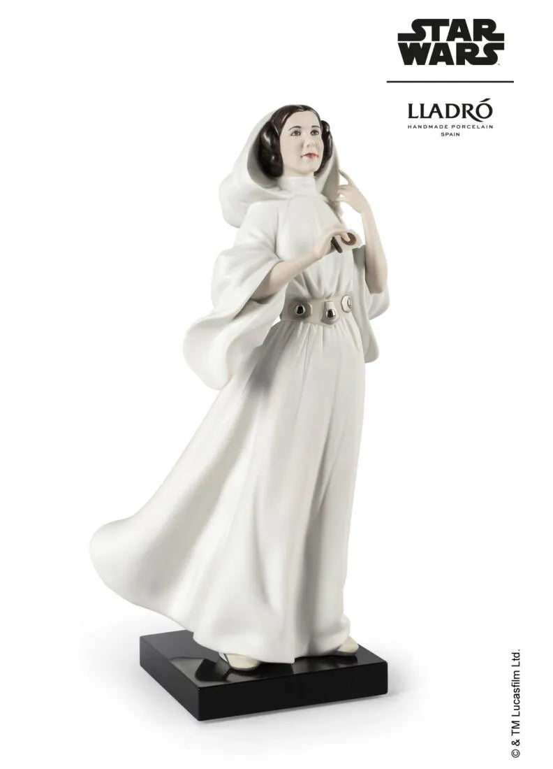 Lladro Princess Leia™'s New Hope sculpture depicting Princess Leia in a detailed, elegant ceramic figure.