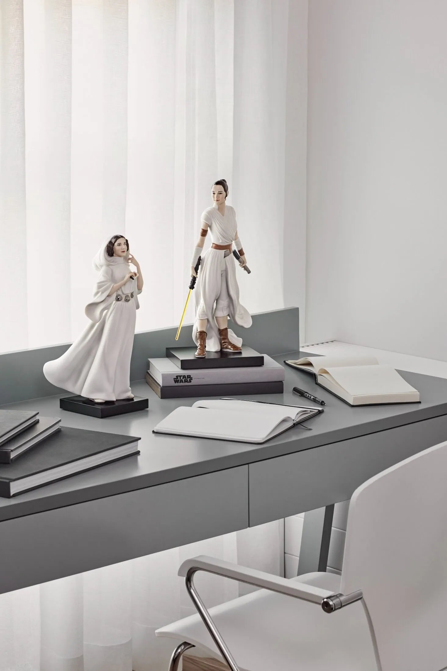 Lladro Princess Leia™ New Hope sculpture featuring detailed porcelain figure of Princess Leia from Star Wars.