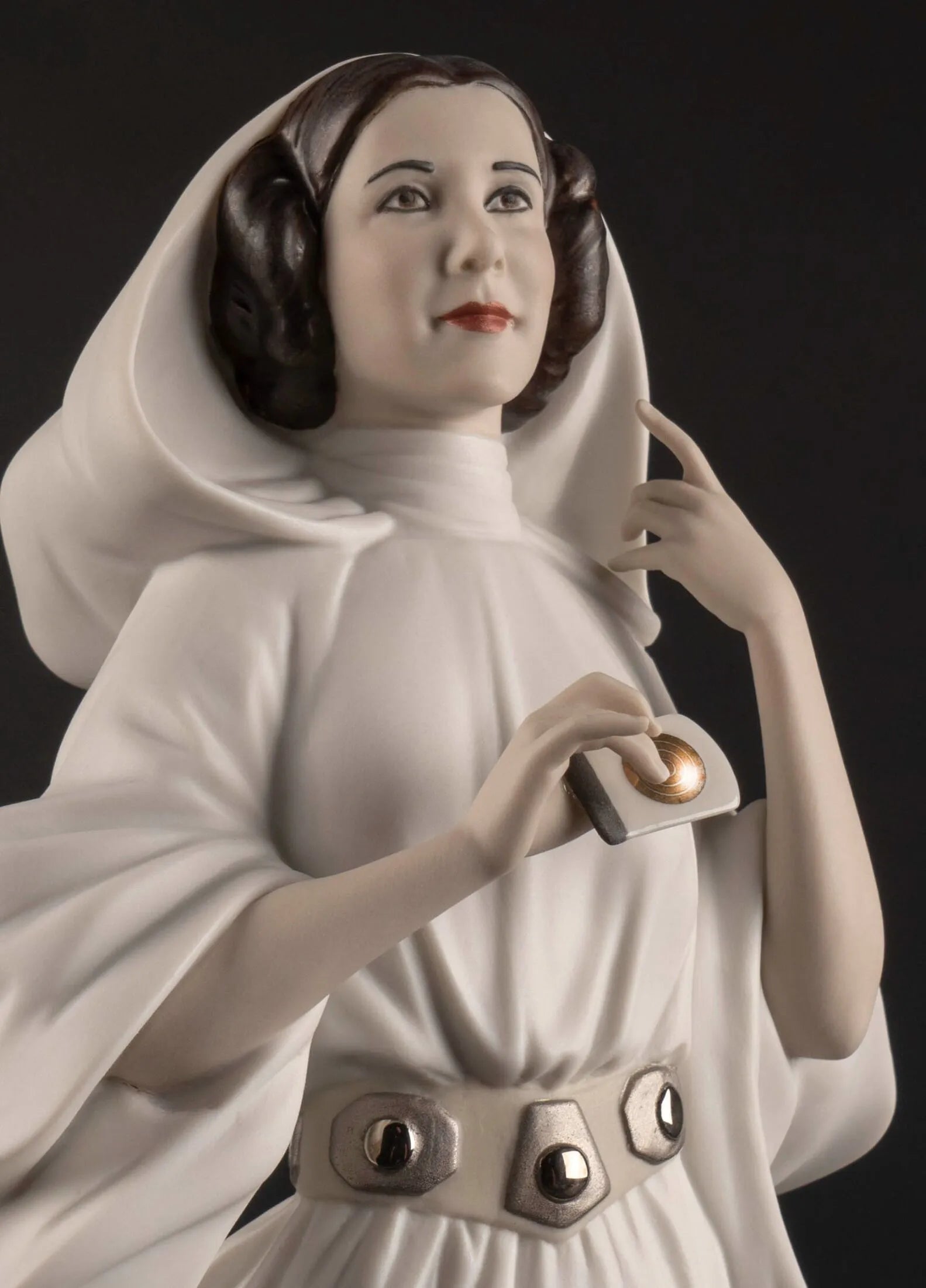Lladro Princess Leia™'s New Hope sculpture featuring detailed porcelain figurine of Princess Leia in iconic pose
