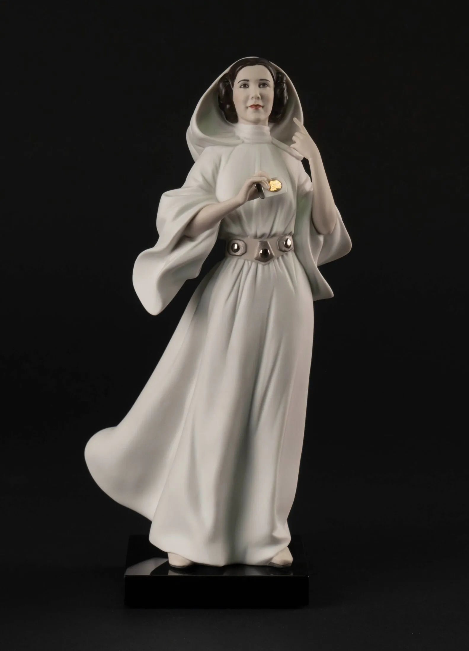 Lladro Princess Leia™'s New Hope sculpture featuring a detailed porcelain depiction of Princess Leia from Star Wars.