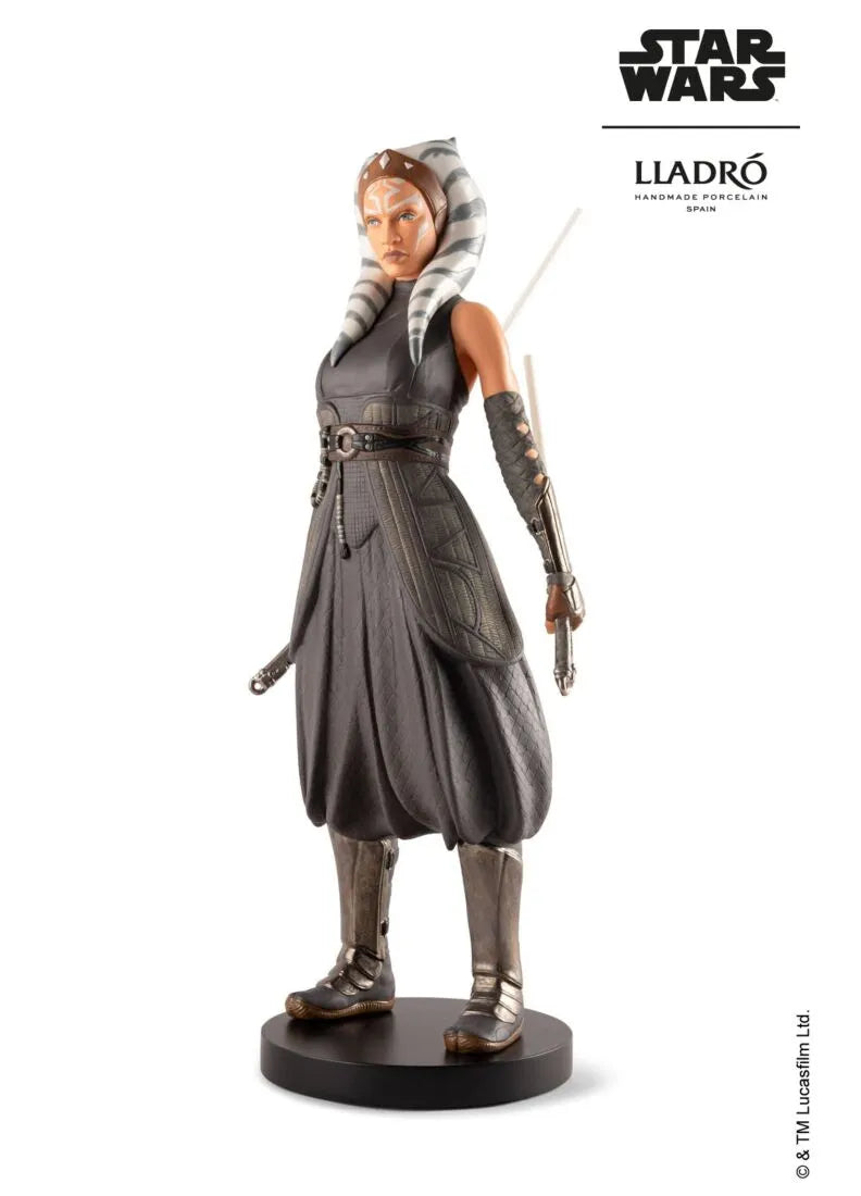 Lladro Ahsoka Tano sculpture, limited edition collectible figure with detailed craftsmanship and elegant design.