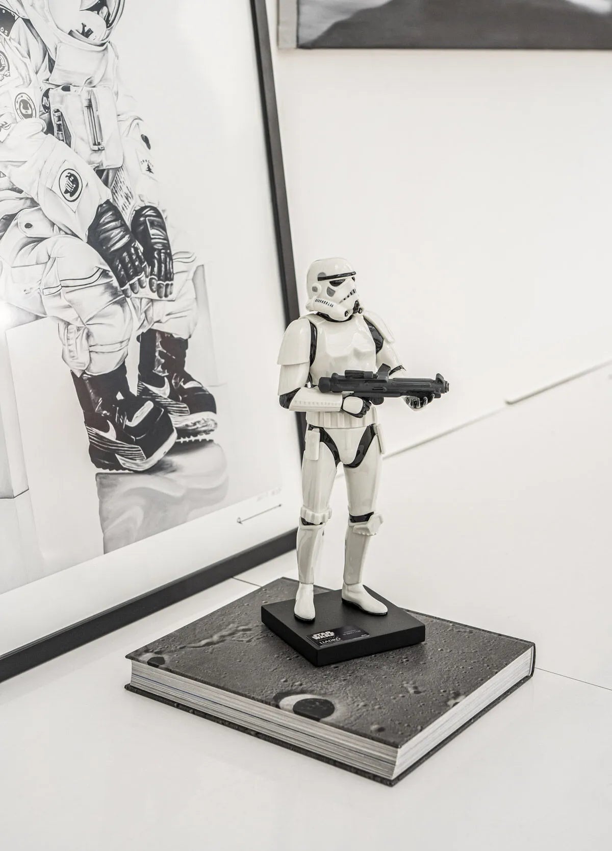Lladro Stormtrooper™ sculpture, limited edition collectible figurine with detailed white ceramic design and iconic Star Wars armor.