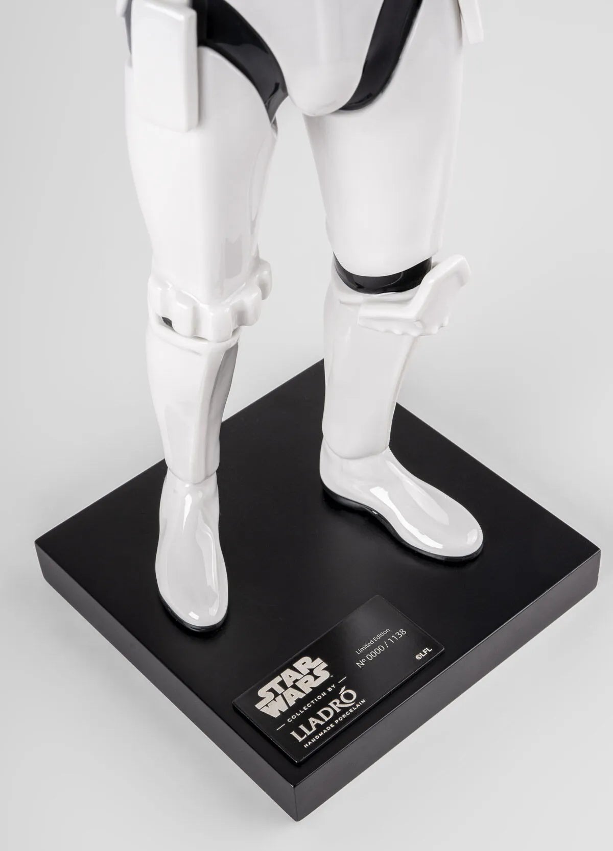 Lladro Stormtrooper™ sculpture, limited edition collectible figure featuring detailed white ceramic design and iconic Star Wars armor.