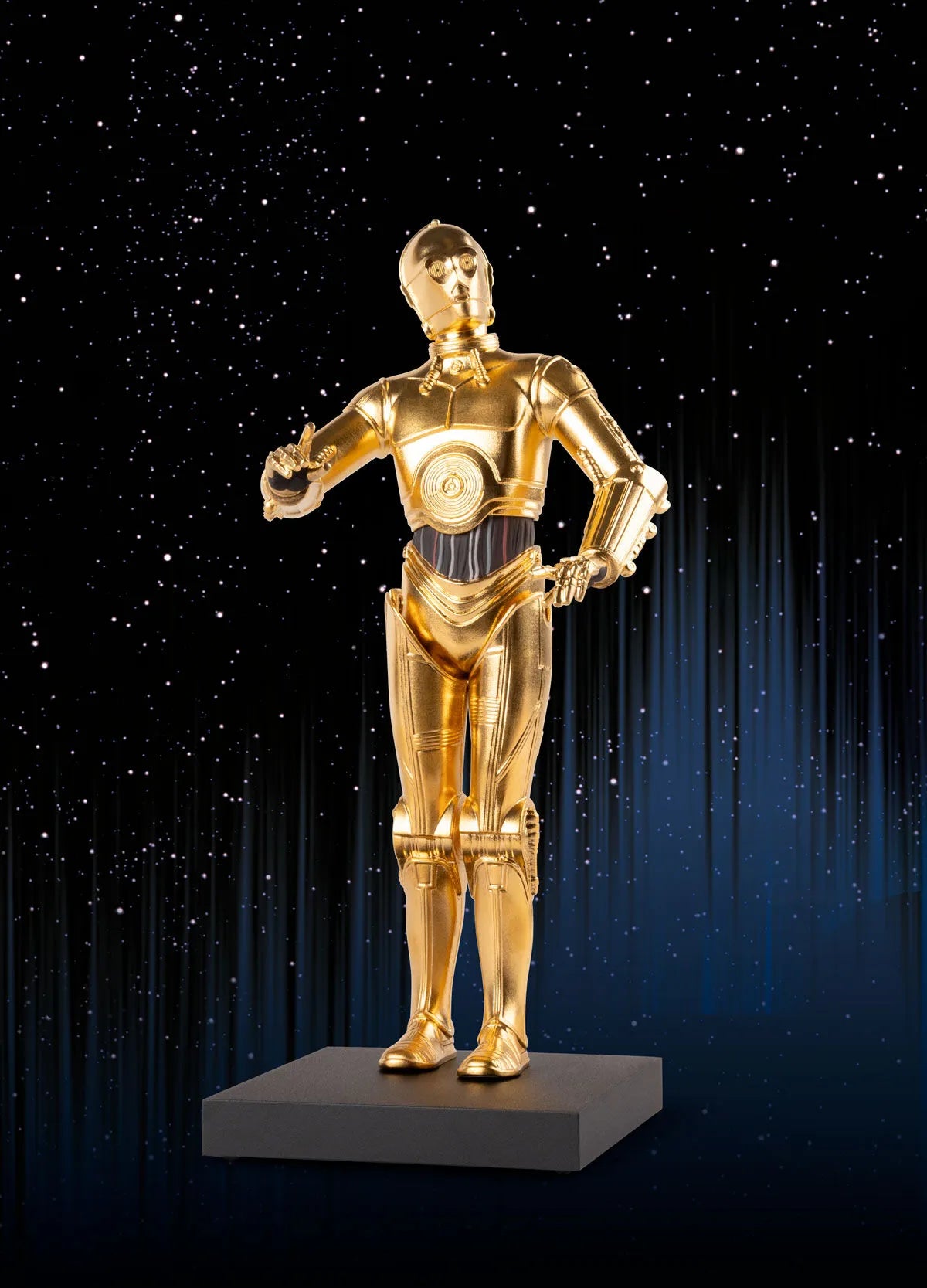 Lladro C3PO™ sculpture depicting the iconic Star Wars character in detailed porcelain craftsmanship.