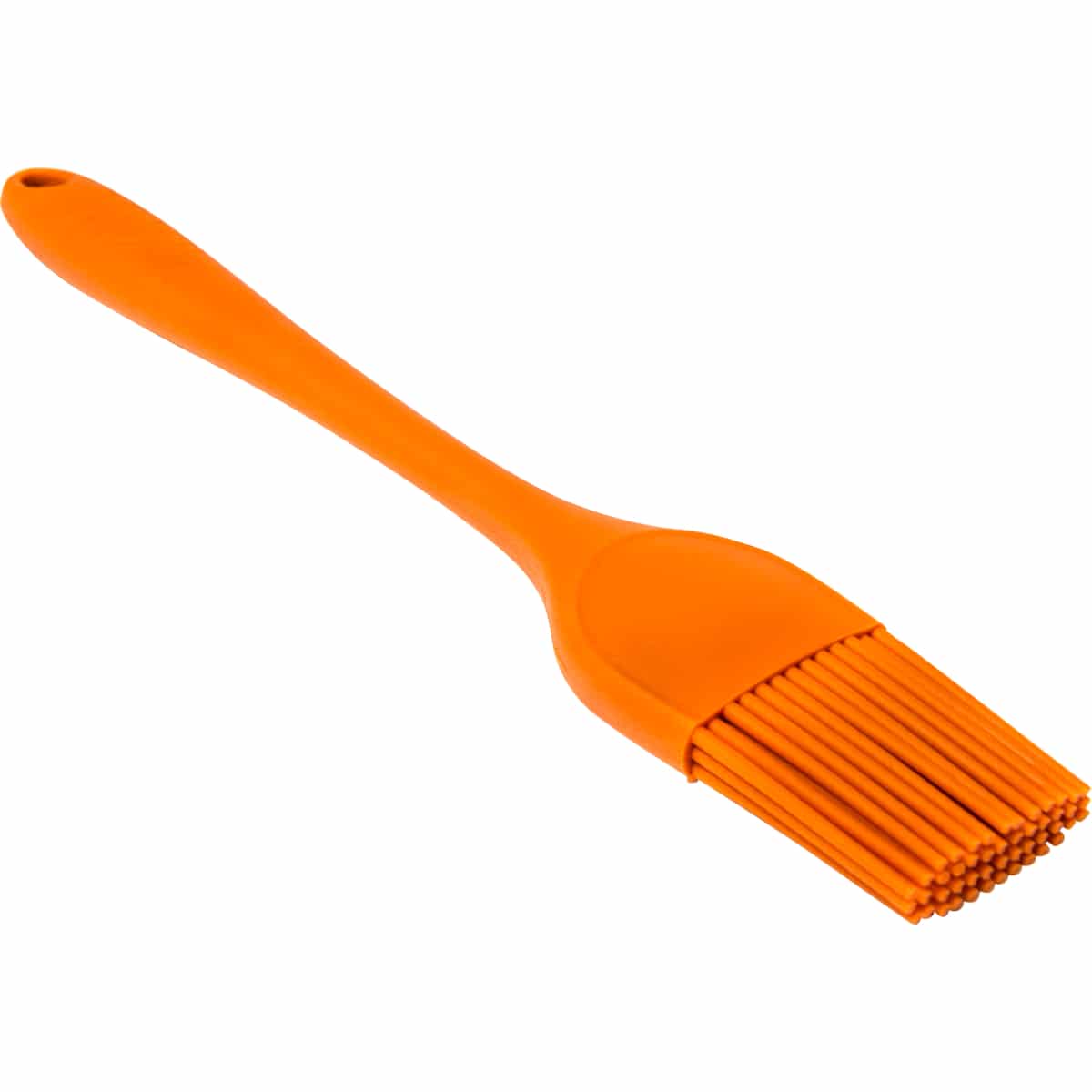 Traeger silicone basting brush with black handle and flexible silicone bristles for grilling and barbecue application.