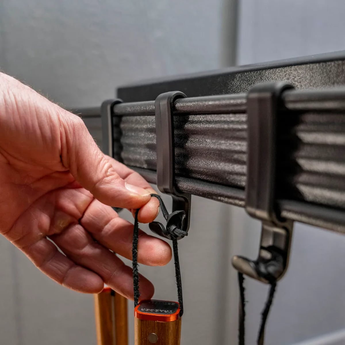 Spilhaus Treager P.A.L. Pop-and-Lock accessory hooks 3-pack for grilling or outdoor kitchen organization, shown in black.