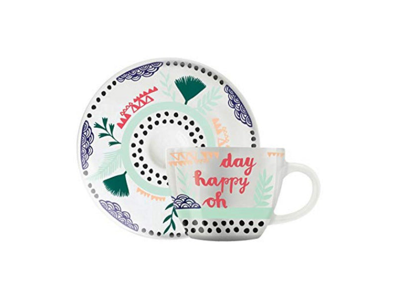 Ritzenhoff espresso cup featuring My Little Darling design by Constanze Guhr, with colorful illustration on white ceramic.