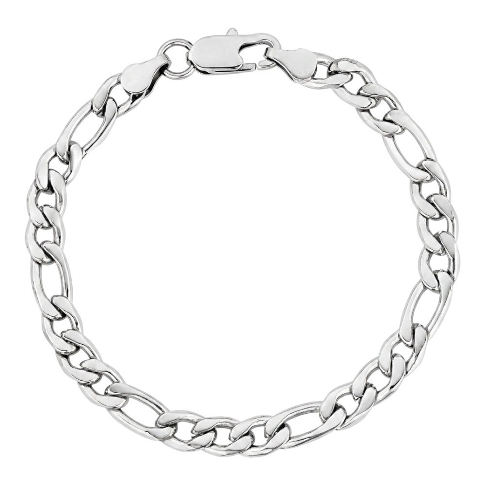 ARZ Steel Cuban Link ID bracelet made of stainless steel, featuring a sleek, polished design and secure clasp.