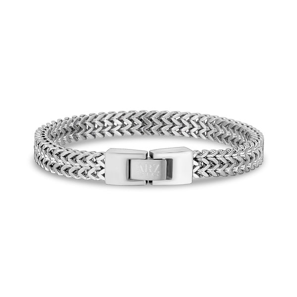 ARZ Steel double Franco steel bracelet featuring sleek, polished links for a modern, stylish accessory on the wrist.