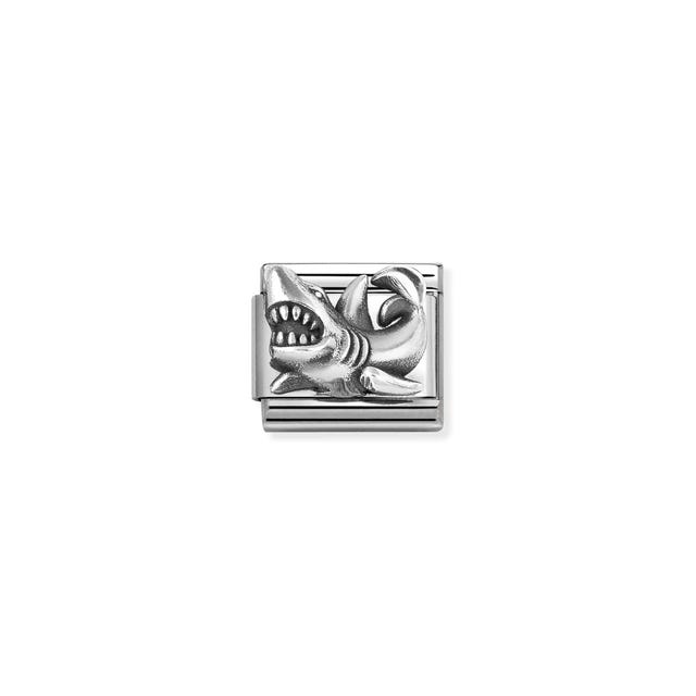 Nomination Composable Shark Oxidized Symbol jewelry piece with detailed shark design and oxidized finish.