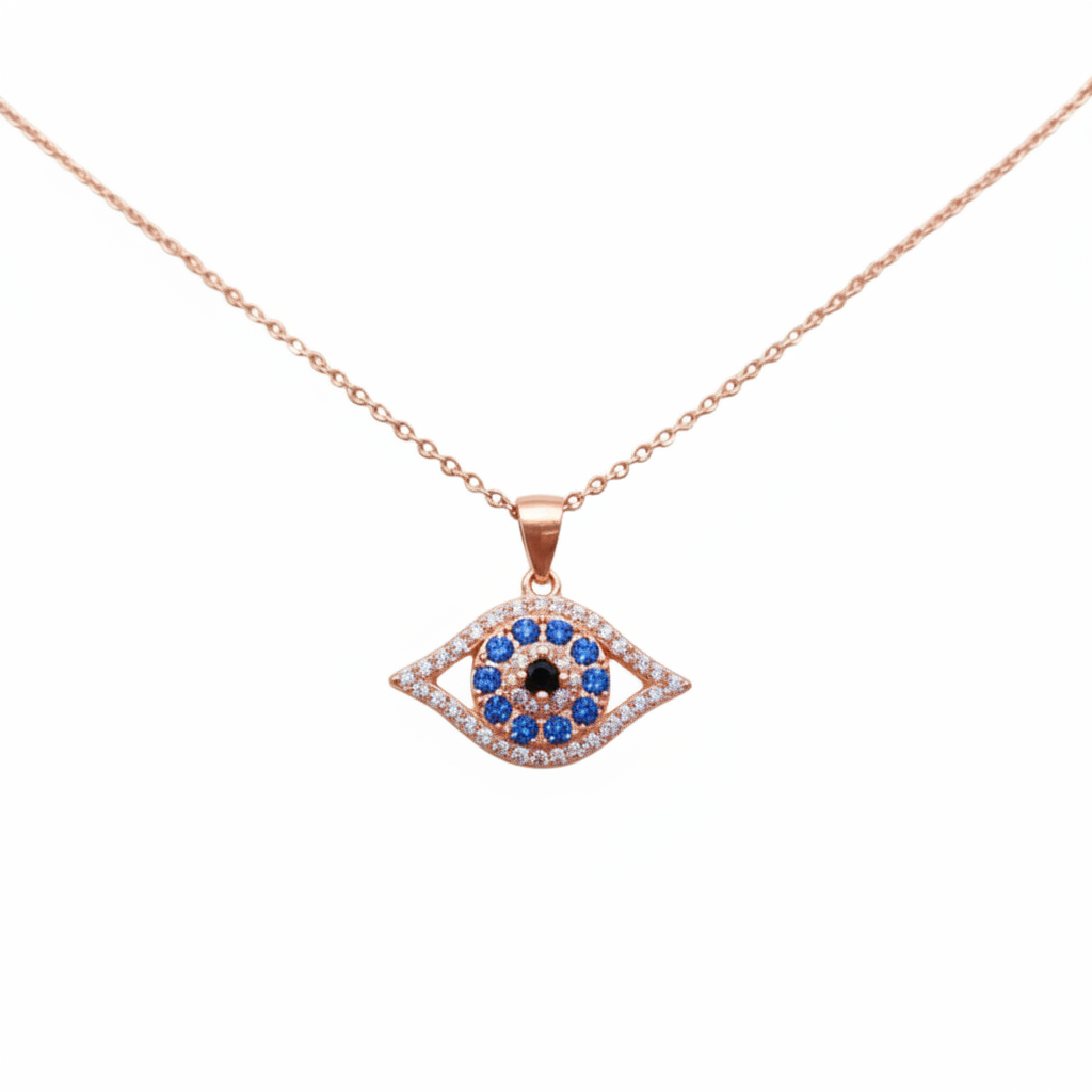 Misu Rose Necklace Protect Me featuring a delicate rose pendant on a silver chain, showcasing elegant jewelry design.