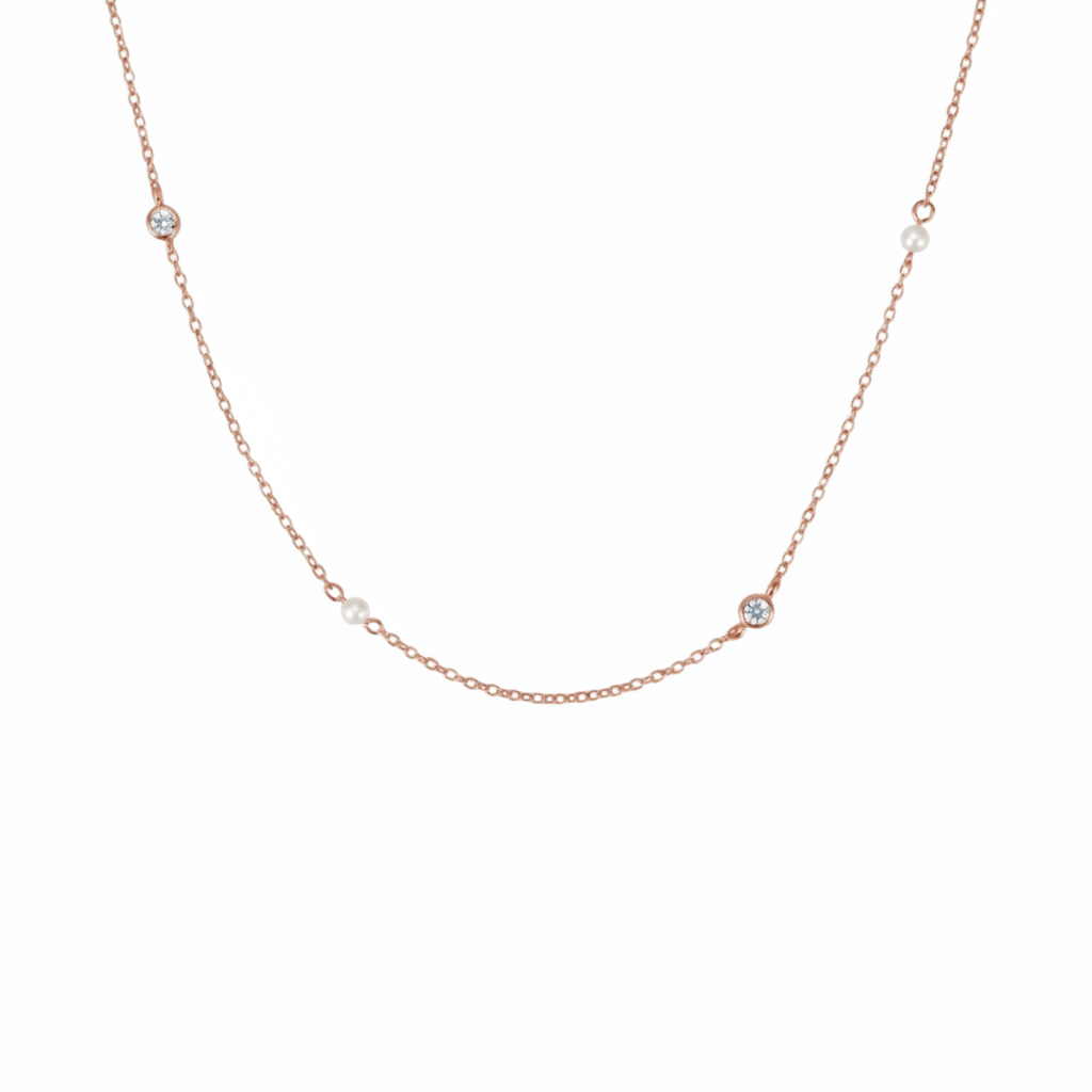 MISU 925 Sterling Silver Rose Duoluxe Necklace with intricate rose pendant and chain, showcasing elegant jewelry design.