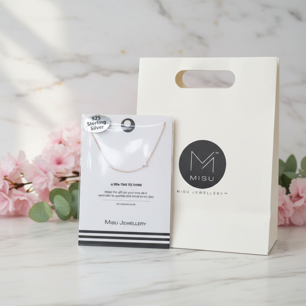 MISU 925 sterling silver Rose Duoluxe Necklace with intricately detailed rose pendant on a delicate chain.