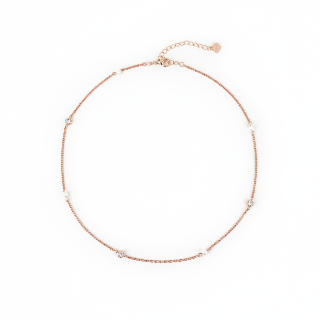MISU 925 sterling silver Rose Duoluxe necklace featuring a delicate rose pendant on a fine chain.