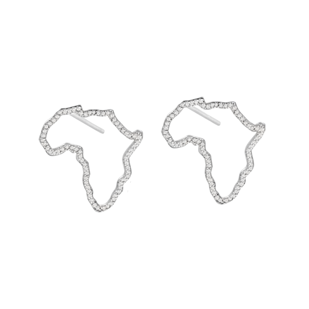 Misu 925 sterling silver earrings featuring African-inspired design with intricate patterns and a polished finish.
