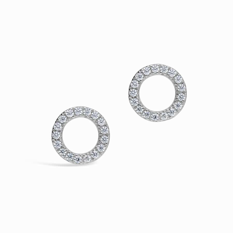 Misu 925 sterling silver earrings featuring circular design, stylish jewelry accessory with polished finish and minimalistic look.