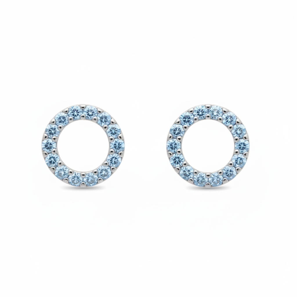 Misu 925 sterling silver Into the Blue stud earrings featuring deep blue gemstone accents and a sleek, minimalist design