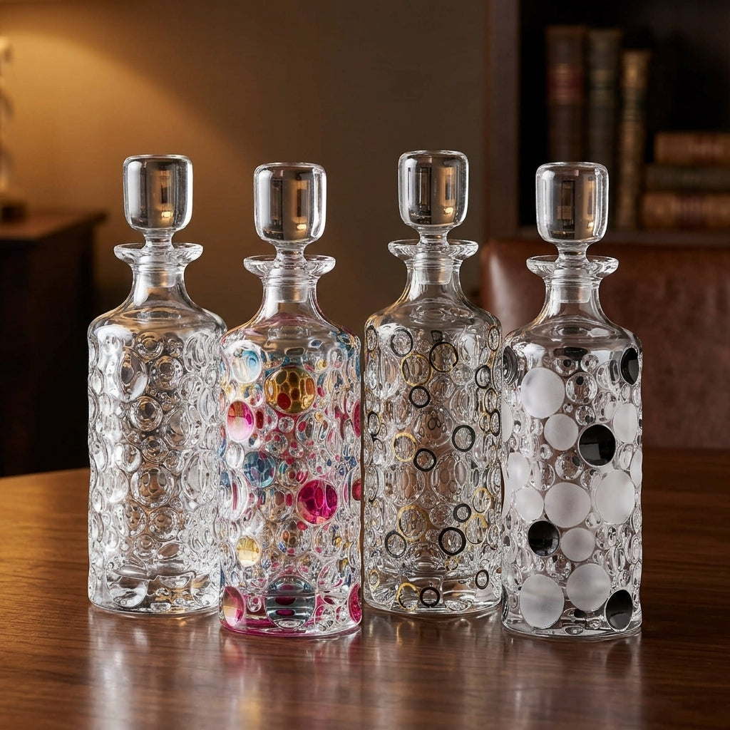 Bohemia Crystal Lisboa Colours 750ml decanter with vibrant glass colors and elegant design for storing and serving spirits.