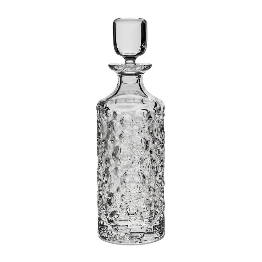 Bohemia Crystal Lisboa 750ml decanter with elegant design, clear glass, and a tapered stopper for storing and serving spirits.