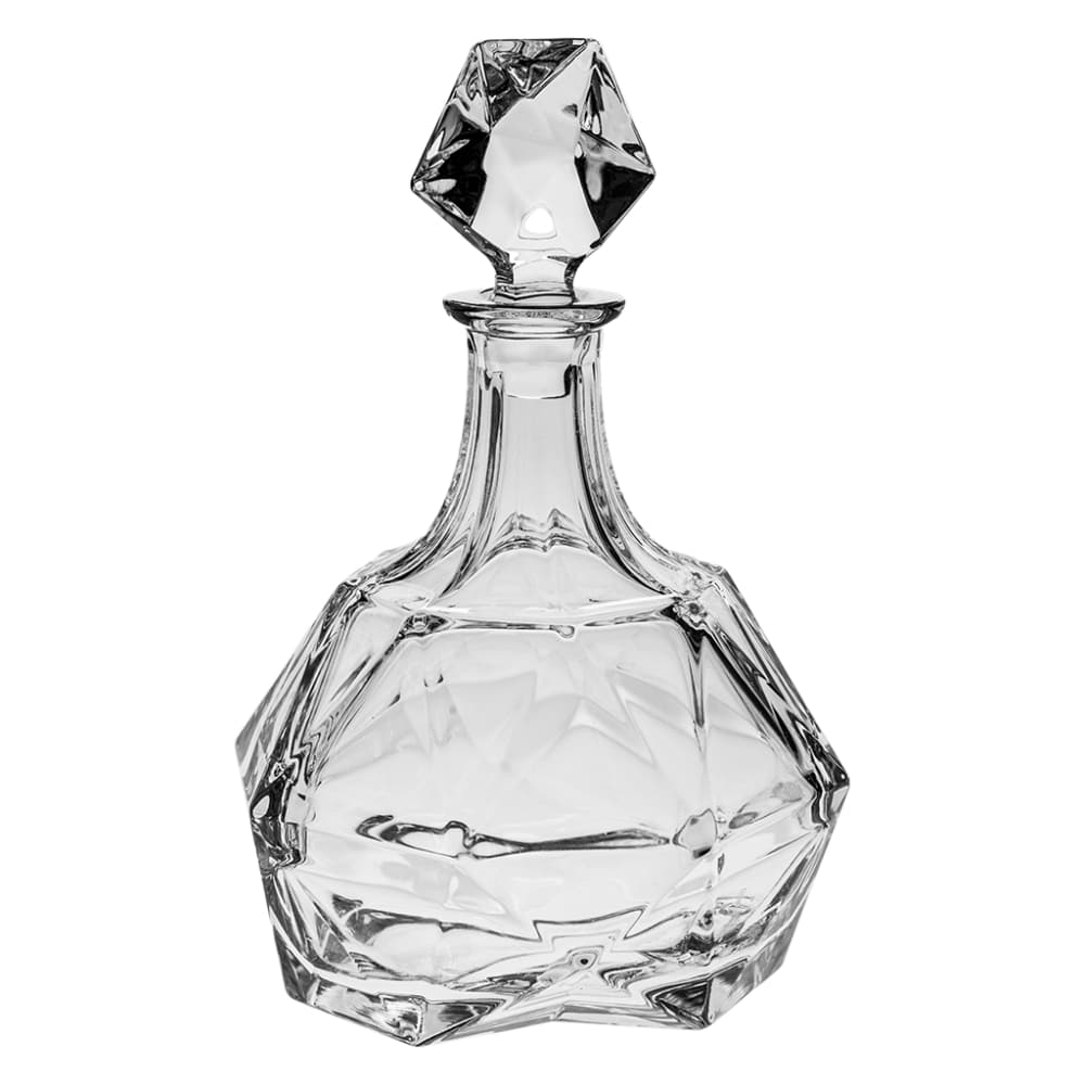 Bohemia Crystal Havana decanter with intricate design and glass stopper, showcasing elegant craftsmanship and clear crystal clarity.