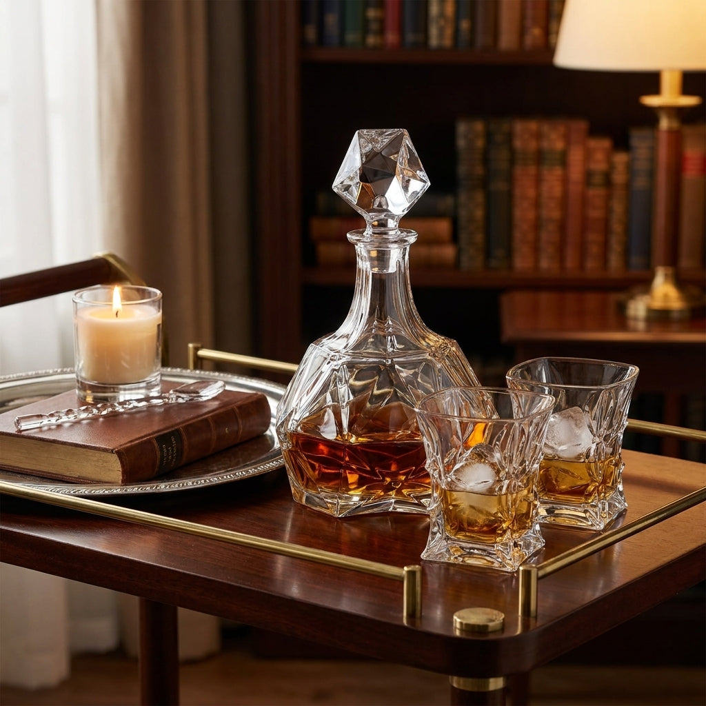 Bohemia Crystal Havana decanter with a sleek design and clear glass, ideal for storing and serving fine spirits.