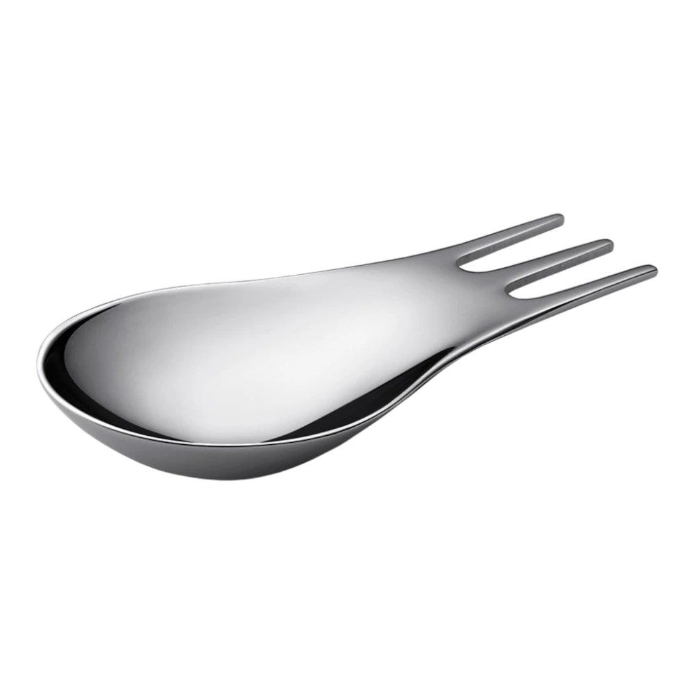Set of four Alessi Moscardino multi-purpose kitchen utensils with colorful silicone handles and stainless steel heads.