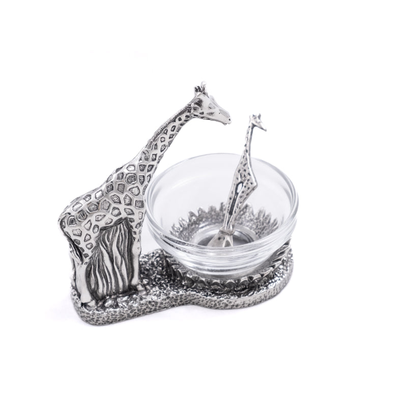 Earth Angel Giraffe Condi Bowl and Spoon set featuring a cute giraffe design, perfect for children’s snack or meal times.