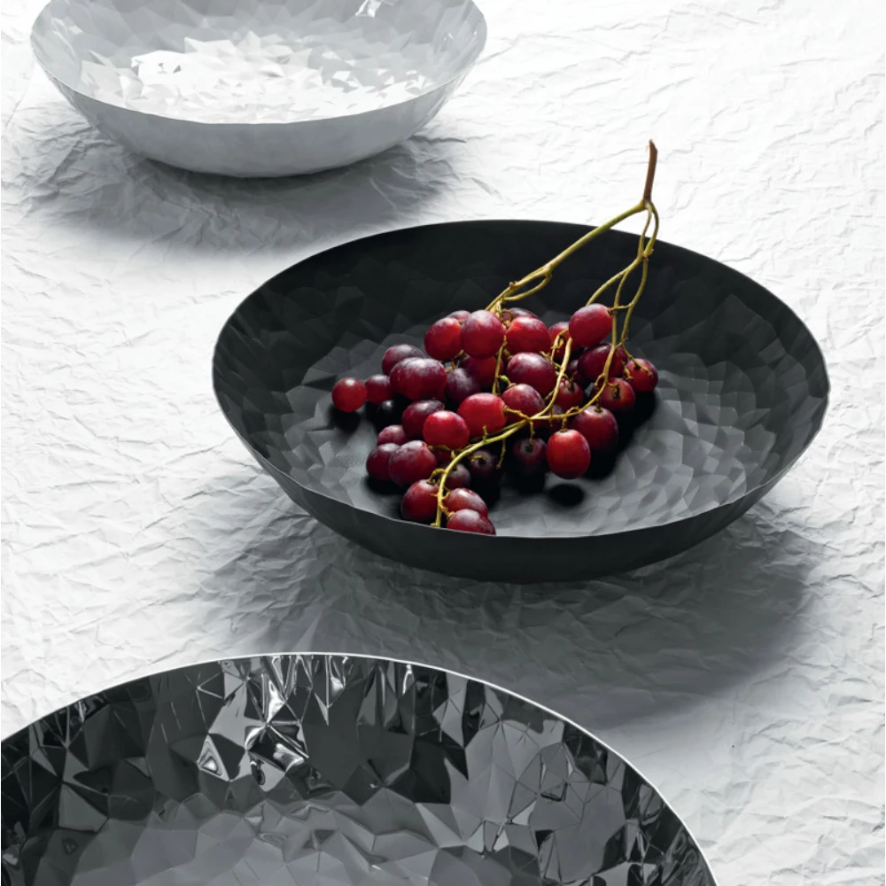 Alessi Joy No.1 black centerpiece bowl, 37cm diameter, with sleek modern design, perfect for stylish table decoration.
