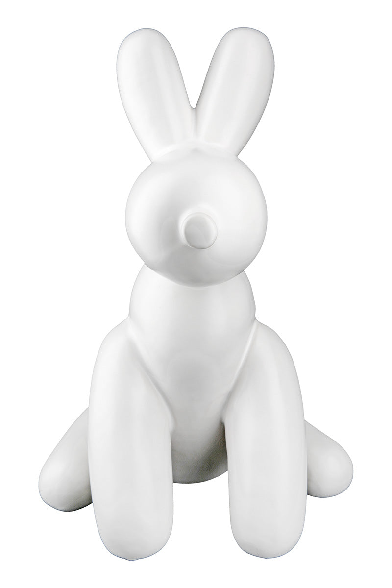 Gilde Lucy White Balloon Dog figure standing on a flat surface, detailed with smooth curves and a glossy finish.