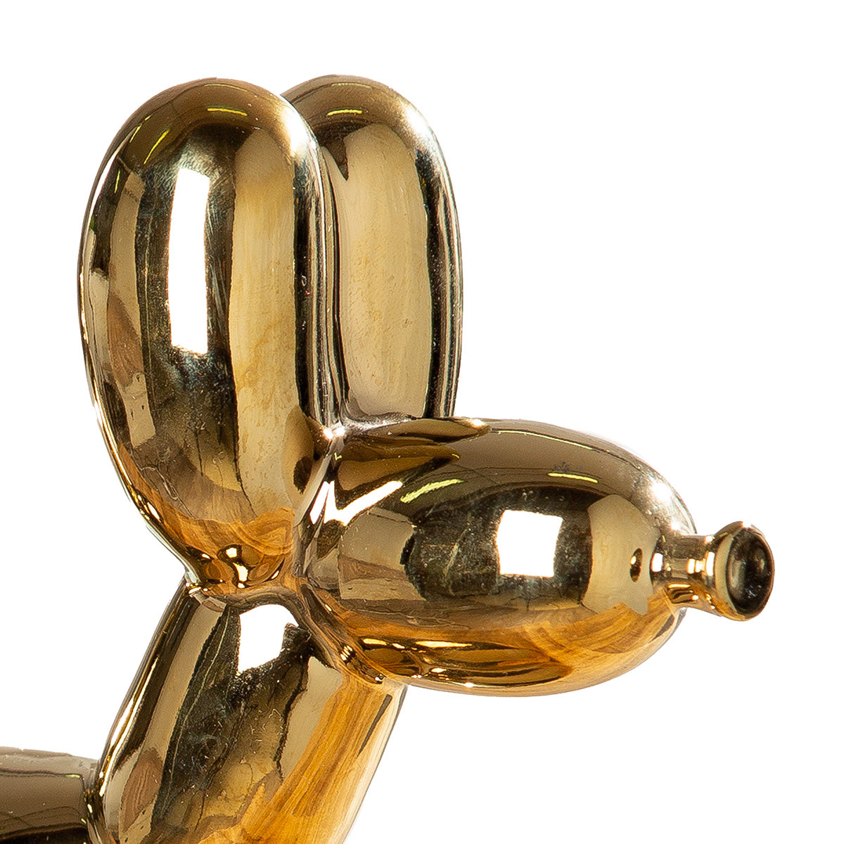 Gilde Gilde Figure Balloon Dog Poldi Gold sculpture, shiny gold finish, detailed balloon dog design on a plain background