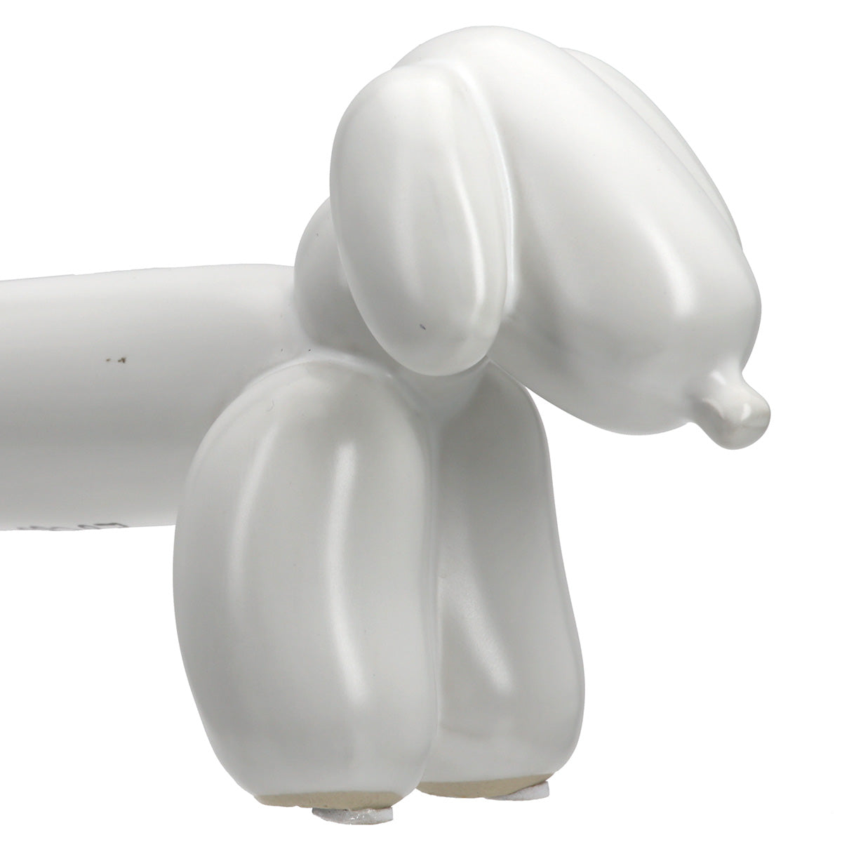 Gilde Dachshund Waldi Balloon Dog figure in white with detailed features, showcasing a playful, balloon-inspired design.