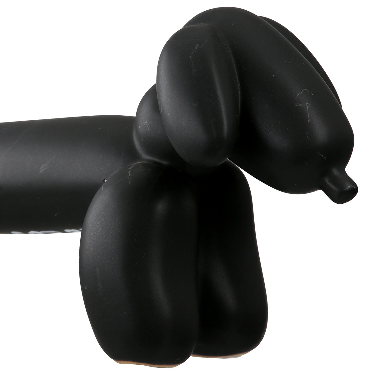 Gilde Dachshund Waldi Balloon Dog figure in black with realistic details, showcasing the playful balloon dog design.