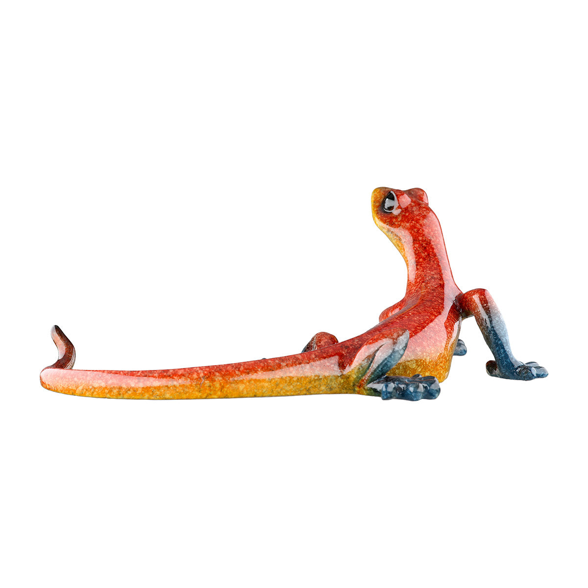 Gilde Emmanuel resin gecko figure looking right, detailed decorative sculpture for display or collection.